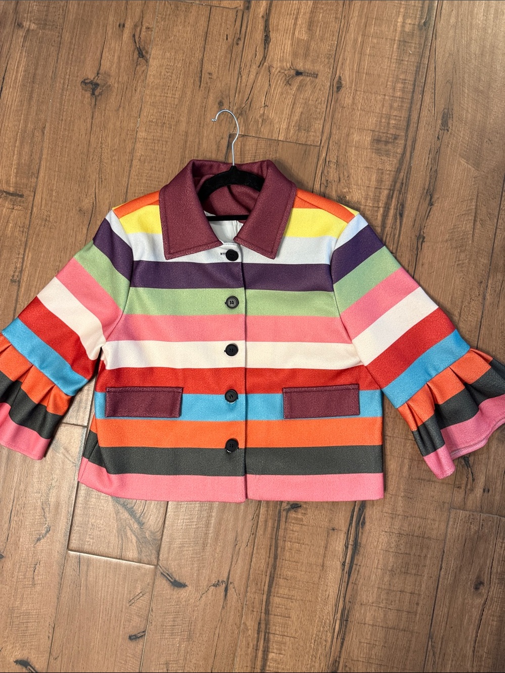 Temu Striped Multicolor striped Blazer Jacket S